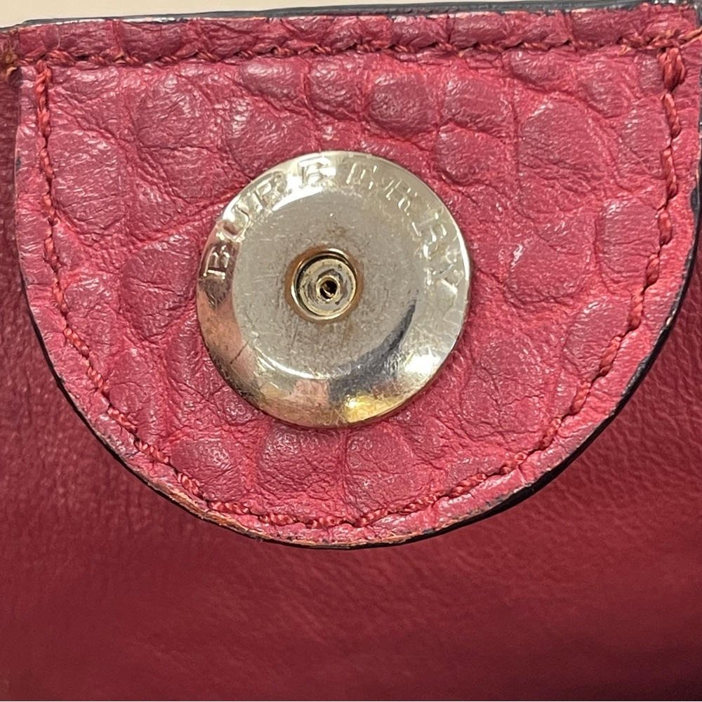 Burberry Red Embossed Check Grain Leather Small Canterbury Tote Bag - Preowned - Picture 13 of 16